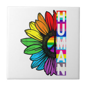 Human Sunflower Rainbow LGBT Flag Gay Pride Proud Tile