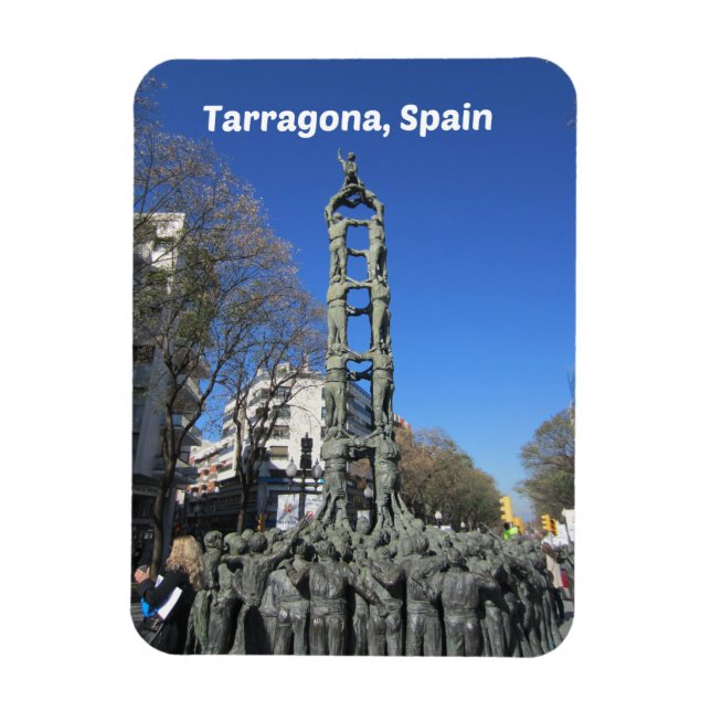 Human Tower statue, Spain Magnet (Vertical)