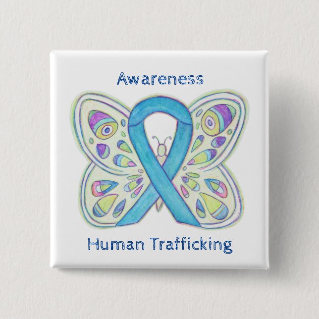 Human Trafficking Awareness Butterfly Ribbon Pin (Front)