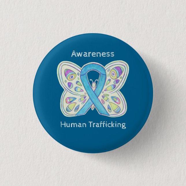 Human Trafficking Awareness Butterfly Ribbon Pin (Front)