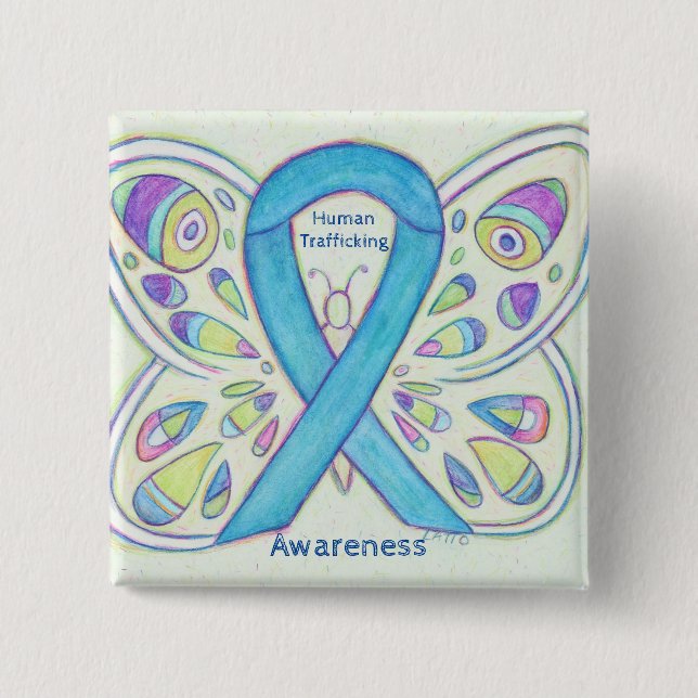 Human Trafficking Awareness Butterfly Ribbon Pin (Front)