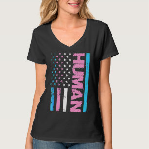 Human Trans Ally Flag Proud Lgbt Support Transgend T-Shirt