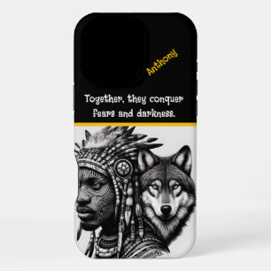 Human-wolf spirit portrait blend iPhone 16 pro max case