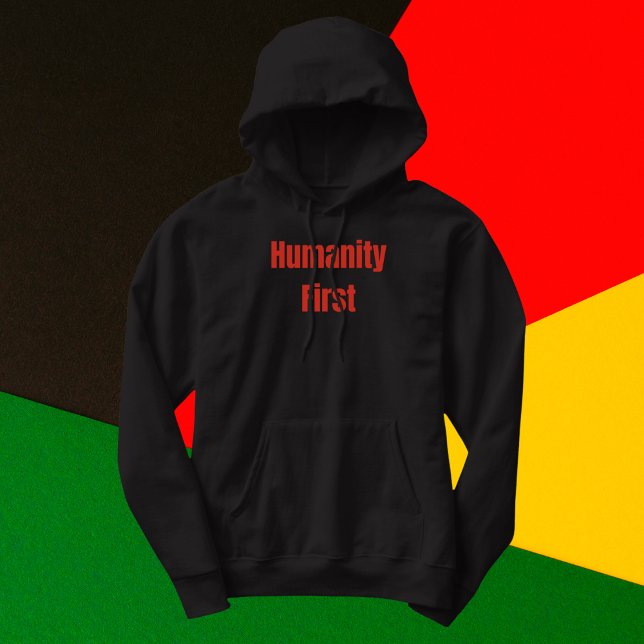 Humanity First Bold Red Text Hoodie (Creator Uploaded)