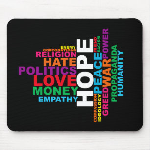 Humanity Word Cloud Mouse Pad