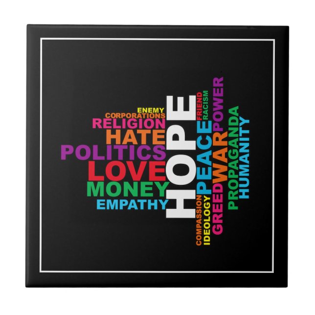 Humanity Word Cloud Tile (Front)