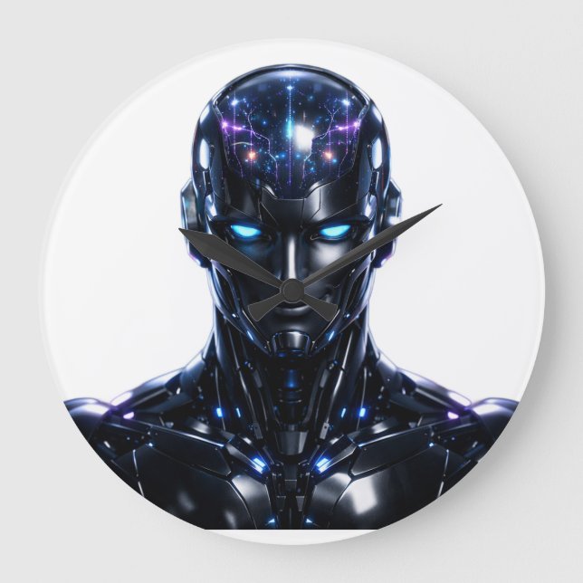 humanoid AI robot Reloj Large Clock (Front)