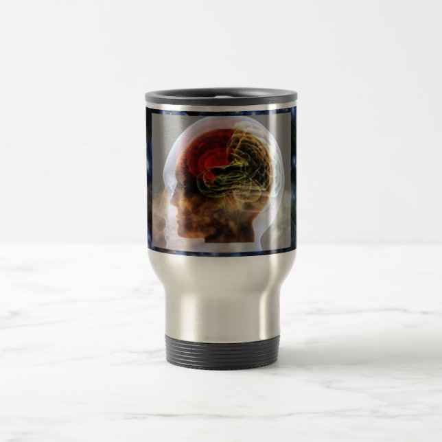 HUMANOID : Brain Brainy Science Biology Mind Travel Mug (Center)