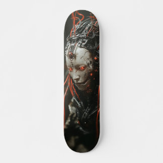Humanoid Robot Skateboard with Red Eyes