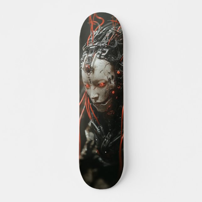 Humanoid Robot Skateboard with Red Eyes (Front)