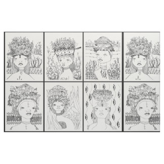 Humanoids in Headdresses  Fabric