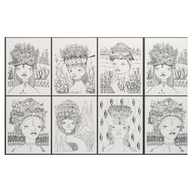 Humanoids in Headdresses  Fabric (Fat Quarter)