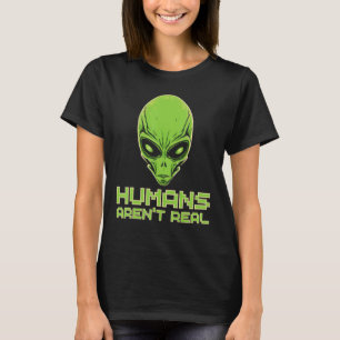 Humans aren't Real Colourful Alien Head Festival C T-Shirt