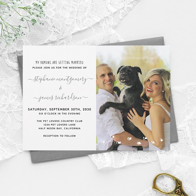 Humans Getting Married Custom Pet Photo Wedding Invitation (Creator Uploaded)