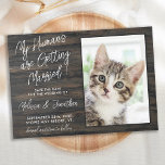 Humans Getting Married Custom Photo Rustic Pet Dog Save The Date<br><div class="desc">Let your Best Dog announce your wedding with this super cute 'My Humans Are Getting Married' pet dog save the date cards. Customise with your favourite pet photo, and personalise with names, date, and wedding location. COPYRIGHT © 2020 Judy Burrows, Black Dog Art - All Rights Reserved. Humans Getting Married...</div>