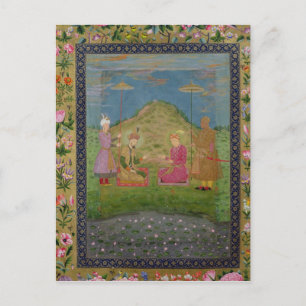 Humayun and Akbar  with a vizier Postcard