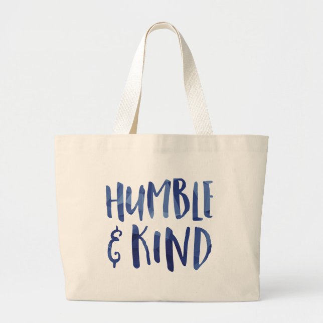Humble and Kind Geometric Typography - GLS Large Tote Bag (Front)