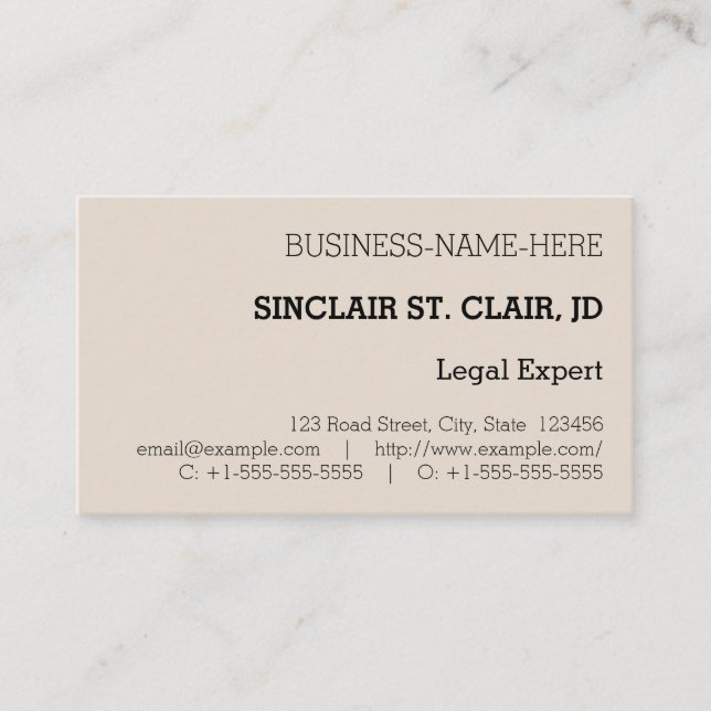 Humble, Conservative Business Card (Front)