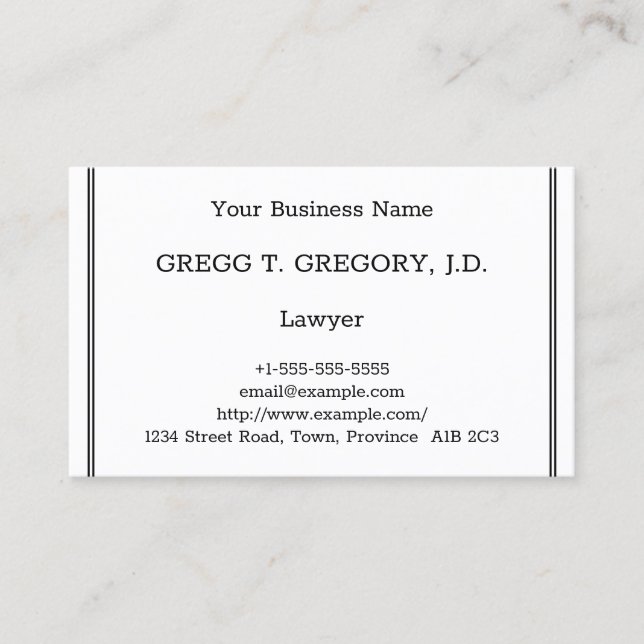Humble Lawyer Business Card (Front)