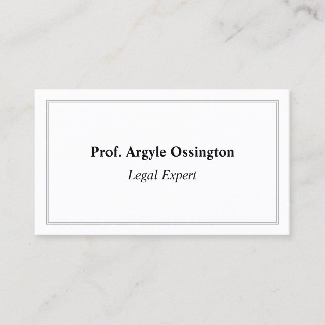 Humble, Minimalist Business Card (Front)