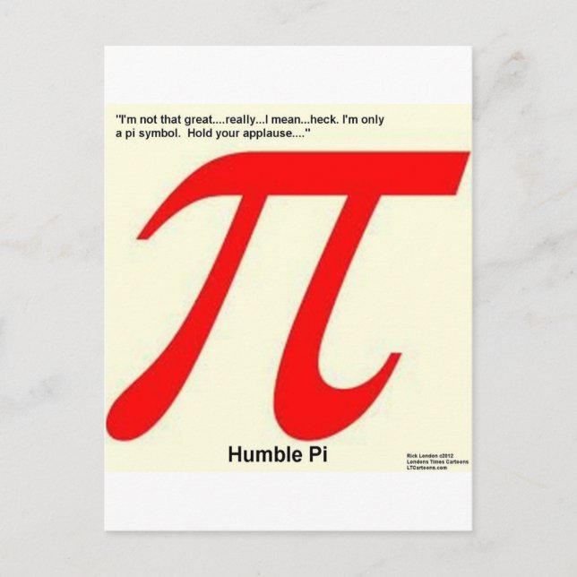 Humble Pi R Square Funny Postcard (Front)