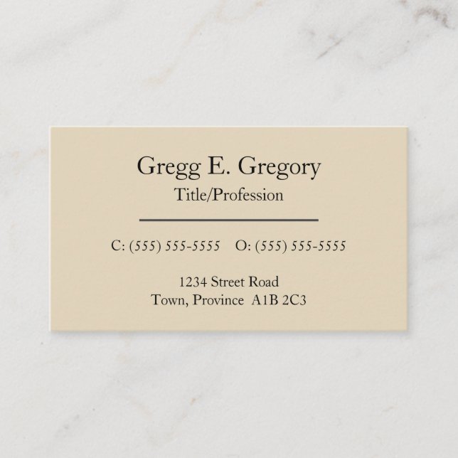 Humble, Respectable Business Card (Front)