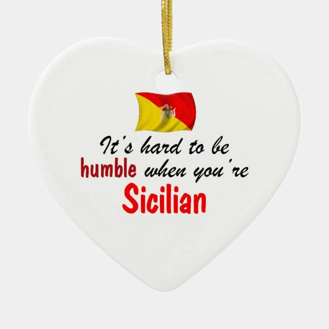 Humble Sicilian Ceramic Tree Decoration (Front)
