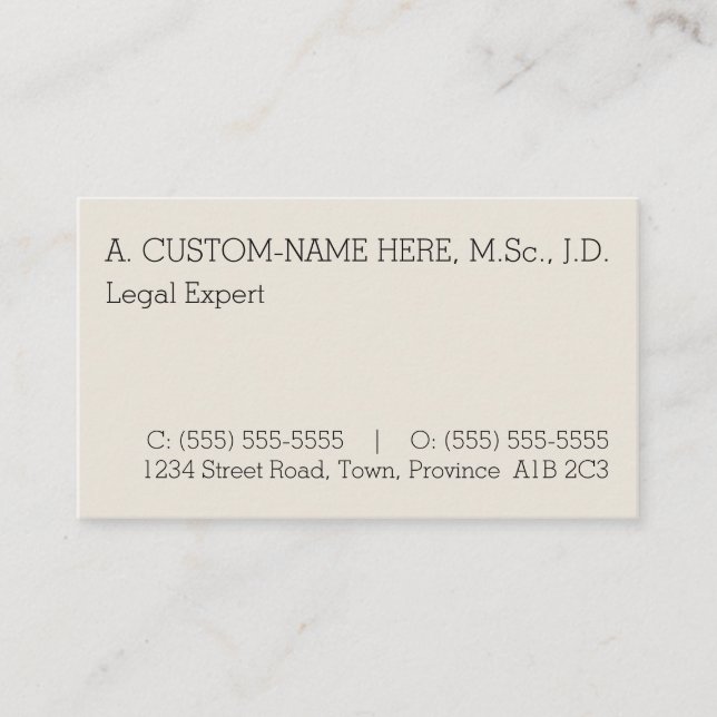 Humble, Simple, and Basic Business Card (Front)
