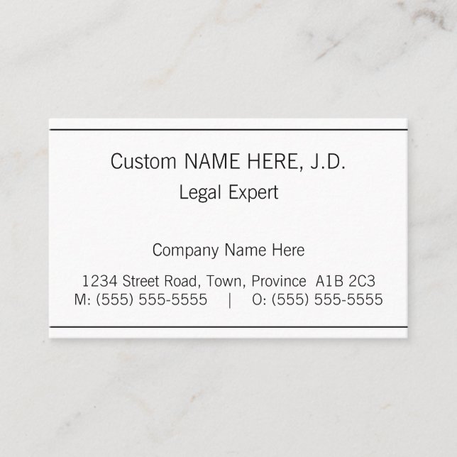 Humble, Simple Business Card (Front)