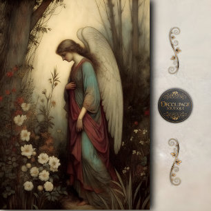 Humble Woodland Angel Floral Prayer Decoupage Tissue Paper