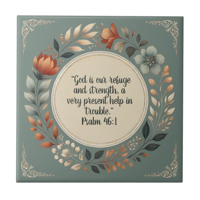 Humble Wreath Bible Verse Customisable Tile (Front)