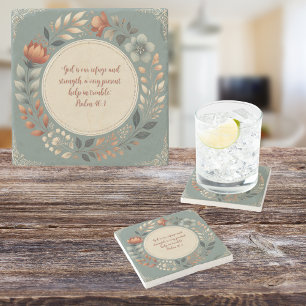 Humble Wreath Customisable Bible Verse Stone Coaster