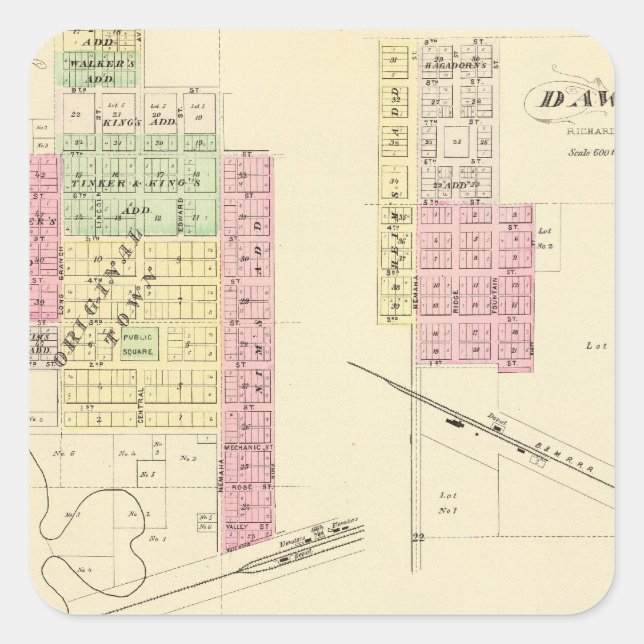 Humboldt and Dawson, Nebraska Square Sticker (Front)