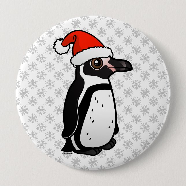 Humboldt Penguin Santa 10 Cm Round Badge (Front)