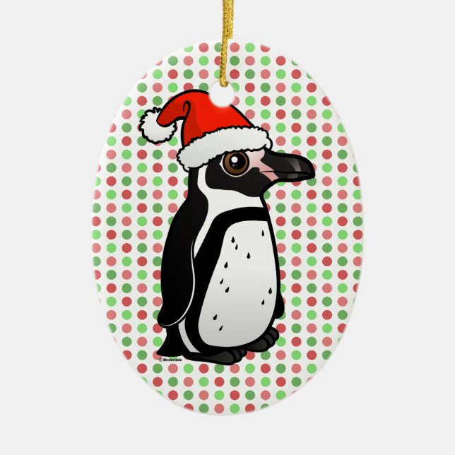 Humboldt Penguin Santa Ceramic Tree Decoration (Front)