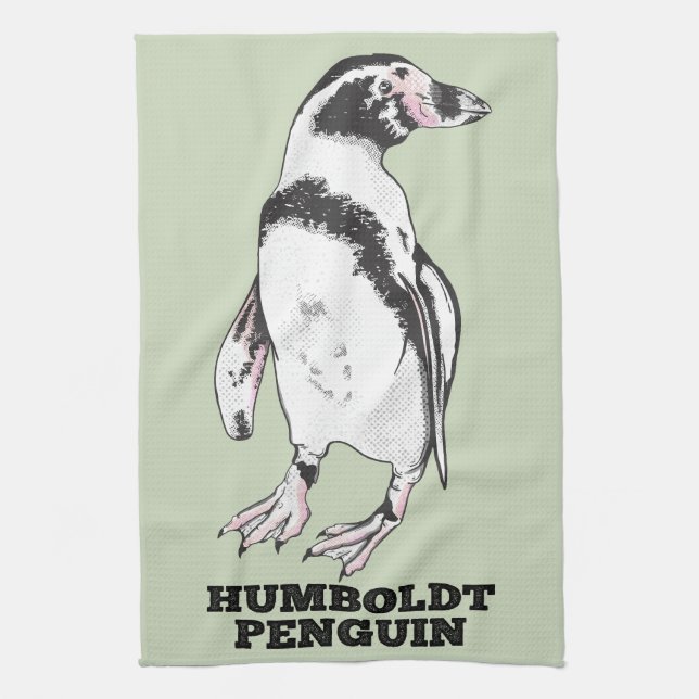 Humboldt penguin tea towel (Vertical)