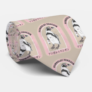Humbolt penguin Japanese writing Tie