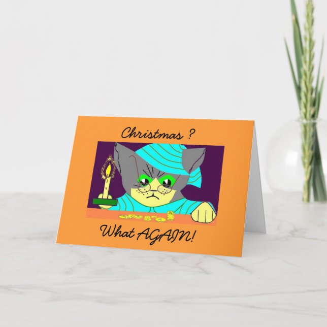 Humbug Cat Holiday Card (Front)