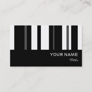 Humbug stripe business card black vertical