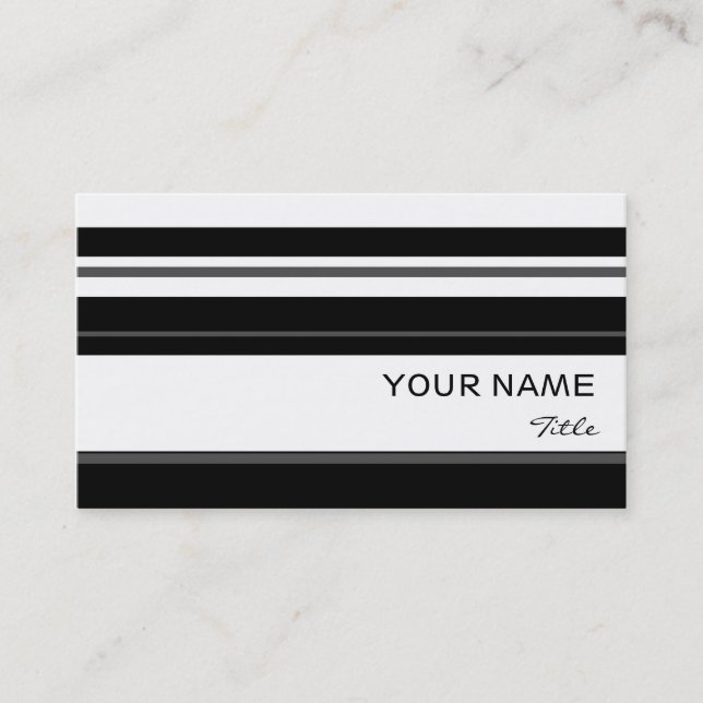 Humbug stripe business card template white (Front)