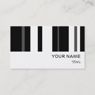 Humbug stripe business card white vertical