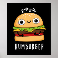 Humburger Funny Humming Burger Pun Dark BG