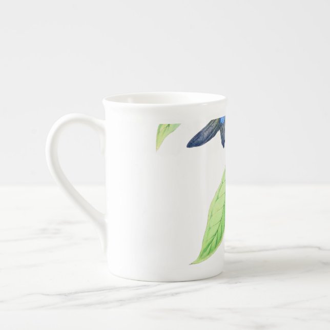 Humingbird And Hybiscus Bone China Mug (Left)
