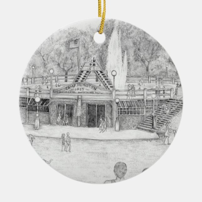 Humiston Pool Before Fountain Removed Ornament (Front)