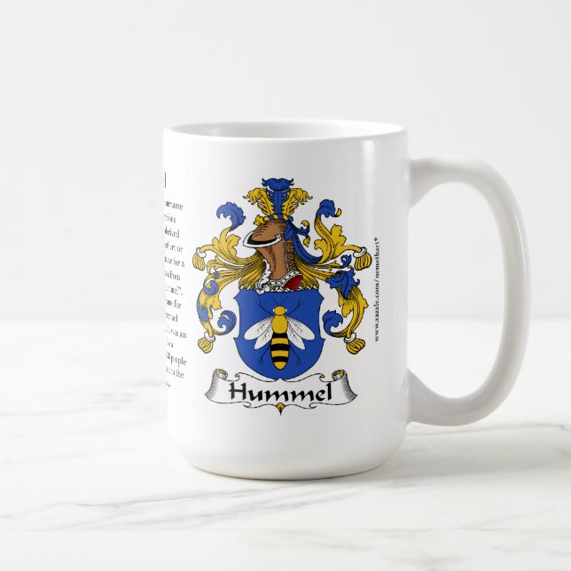 Hummel name, the Origin, the Meaning and the Crest Coffee Mug (Right)