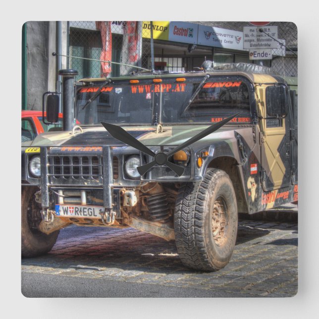 Hummer H1 Square Wall Clock (Front)