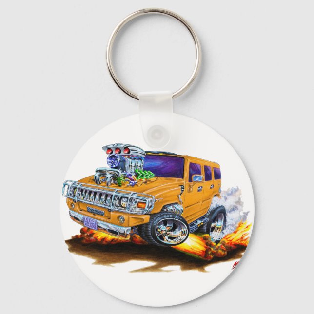 Hummer H2 Orange Truck Key Ring (Front)