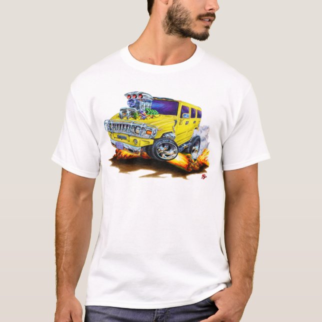 Hummer H2 Yellow Truck T-Shirt (Front)