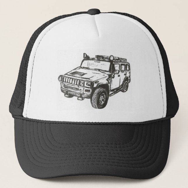 Hummer Truck Art Trucker Hat (Front)