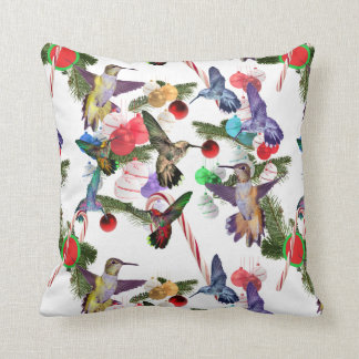 Hummers and Candy Canes Cushion